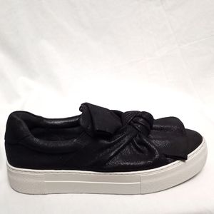 J SLIDES Black Suede w/Bow on Top Sneakers